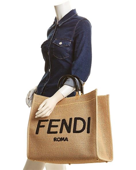 fendi straw|Fendi shopping bag tote.